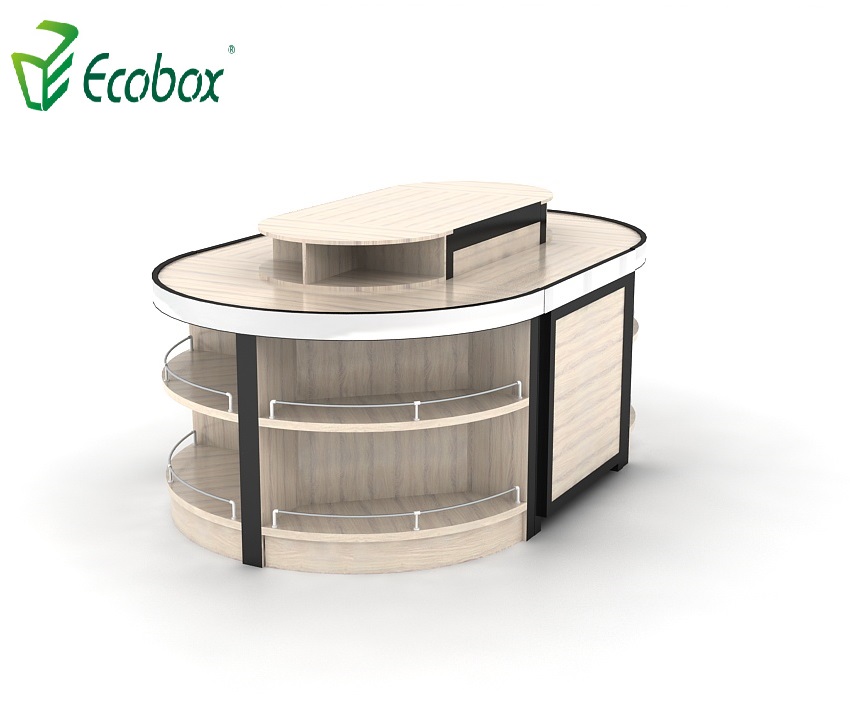Ecobox GMG-002 Gabinetes de supermercado de madera de acero exhibidores de estantes de isla