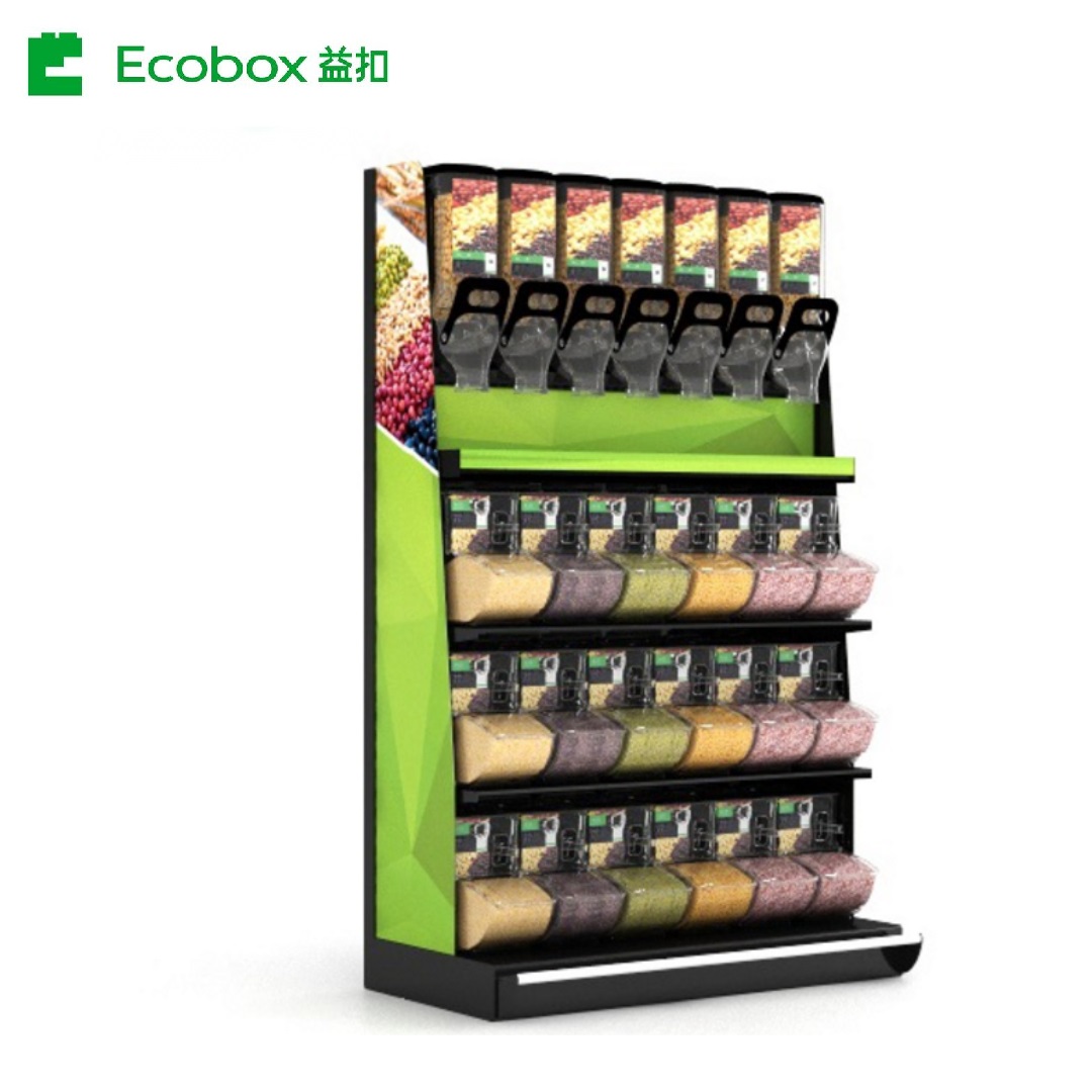 Ecobox EK-026-06 estante de exhibición de productos alimenticios de nueces dulces de grano de 1,2 M de ancho