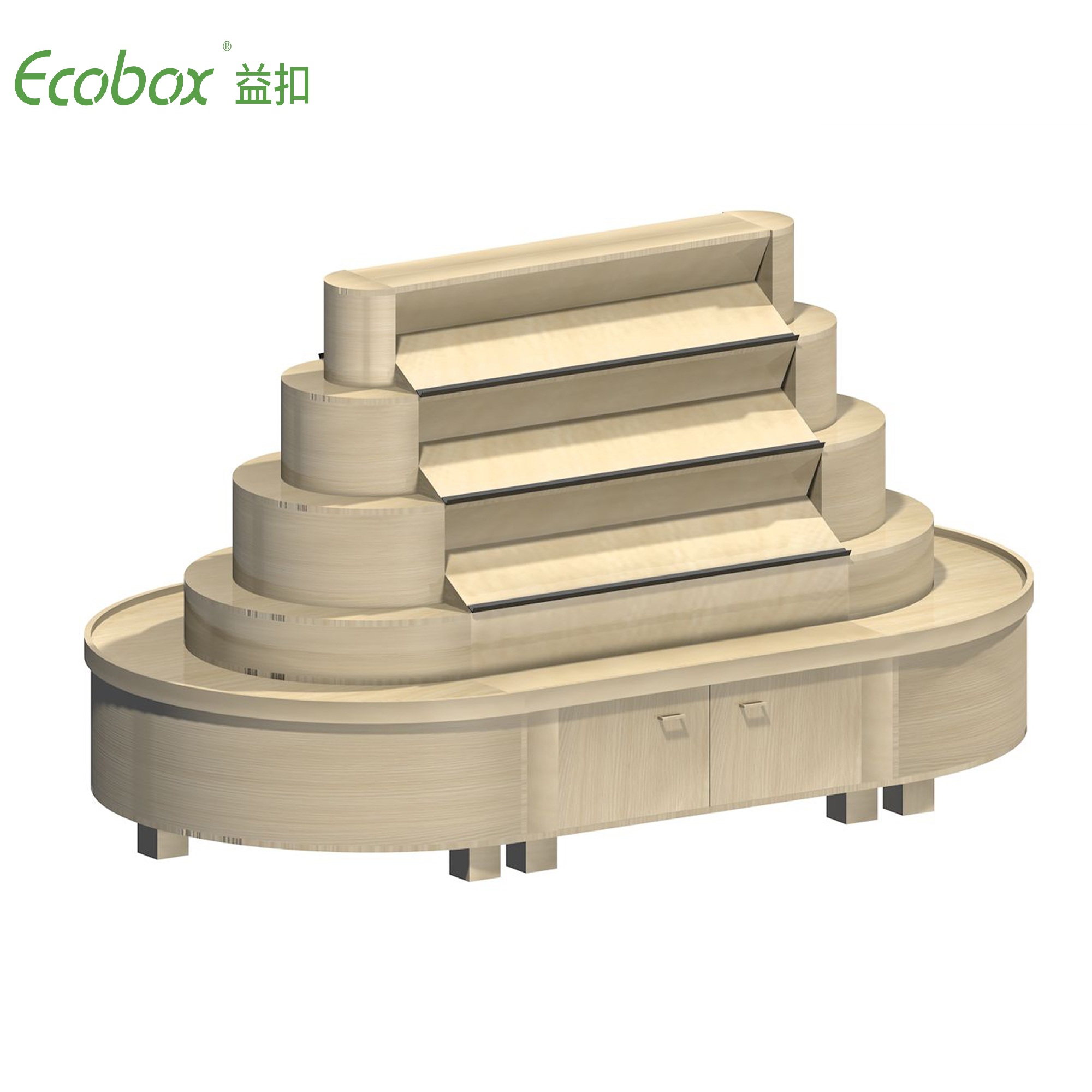Estante redondo de la serie Ecobox G002 con exhibidores de alimentos a granel de supermercado de contenedores a granel Ecobox