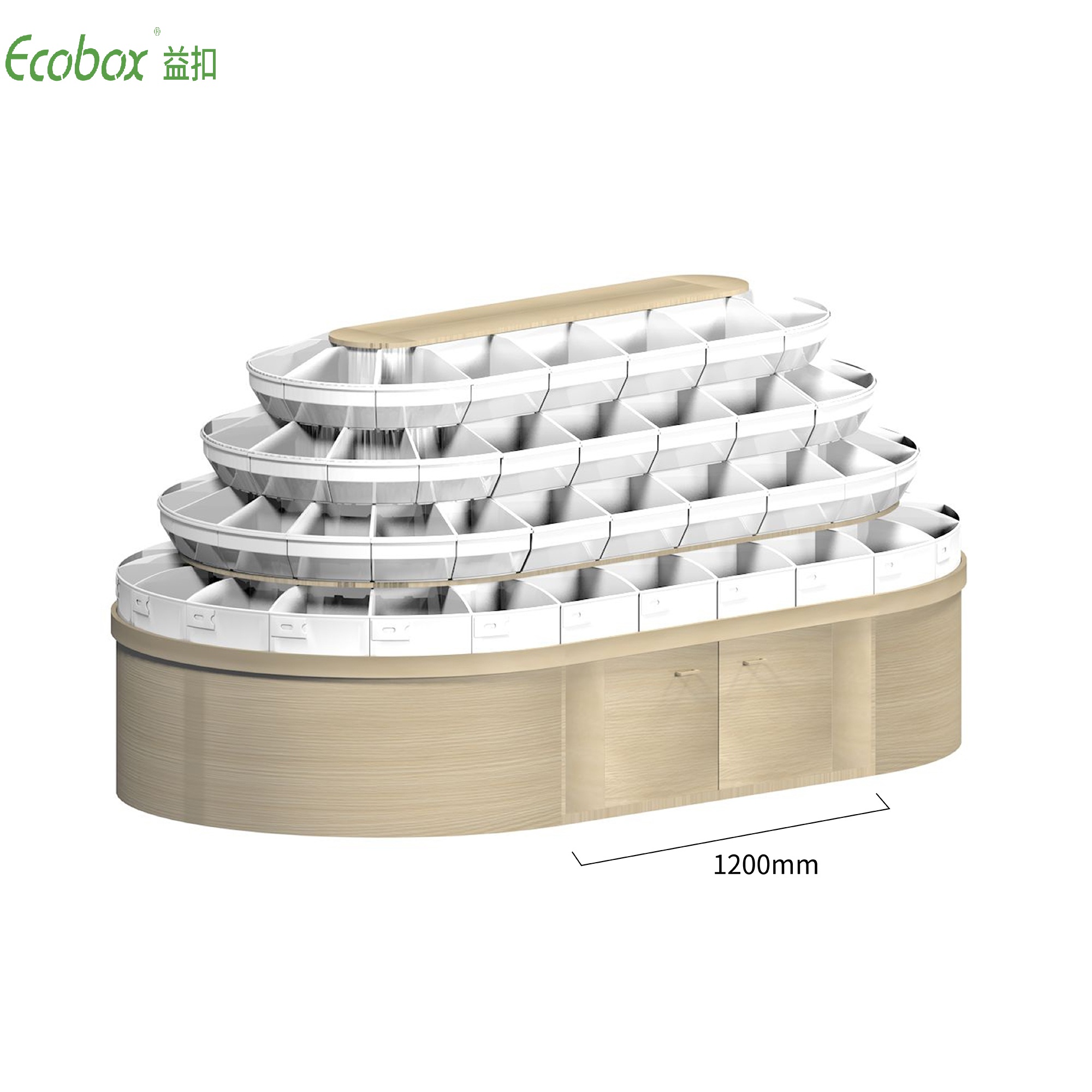 Estante redondo de la serie Ecobox G008 con exhibidores de alimentos a granel de supermercado de contenedores a granel Ecobox