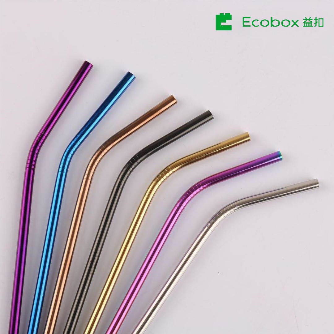 Leche de bebida de vaso de acero inoxidable 304 con pajita reutilizable Ecobox para tiendas Zerowaste 