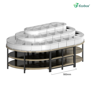 Estante redondo de la serie Ecobox G005 con exhibidores de alimentos a granel de supermercado de contenedores a granel Ecobox