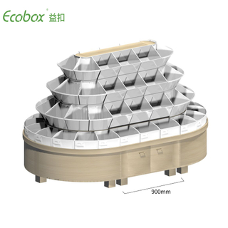 Estante redondo de la serie Ecobox G002 con exhibidores de alimentos a granel de supermercado de contenedores a granel Ecobox