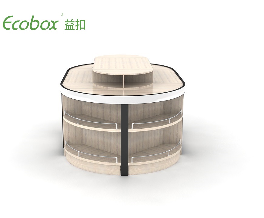 Ecobox GMG-002 Gabinetes de supermercado de madera de acero exhibidores de estantes de isla