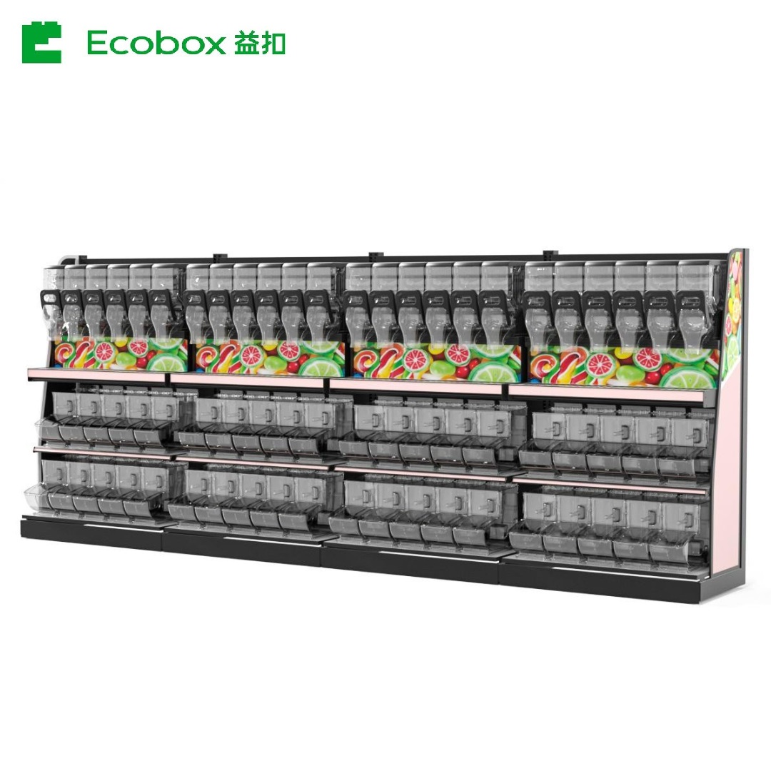 Ecobox EK-026-3 solución de exhibición en estante con soporte para granos cortos sin LED superior