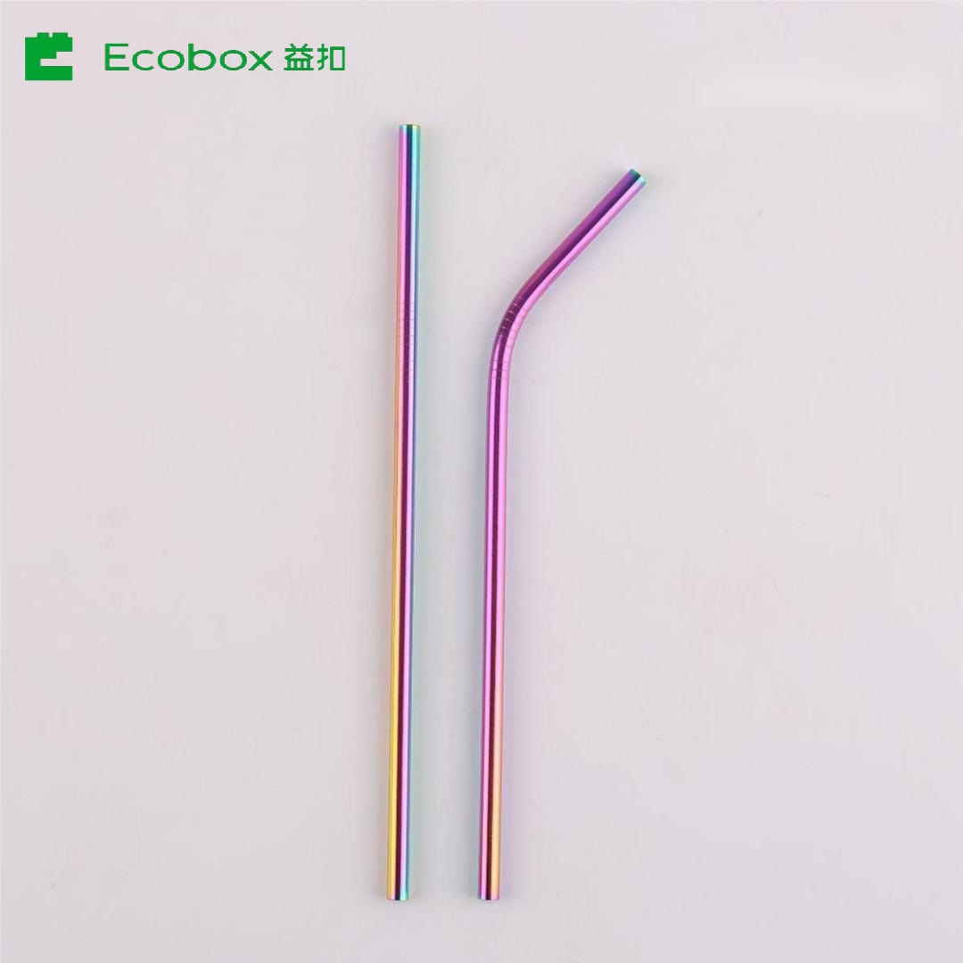 Leche de bebida de vaso de acero inoxidable 304 con pajita reutilizable Ecobox para tiendas Zerowaste 