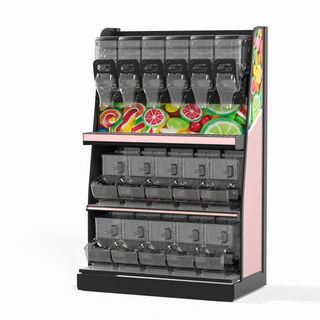 Ecobox EK-026-3 solución de exhibición de estante de estante de soporte de grano corto sin Top Led