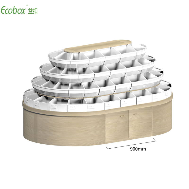 Estante redondo de la serie Ecobox G008 con exhibidores de alimentos a granel de supermercado de contenedores a granel Ecobox