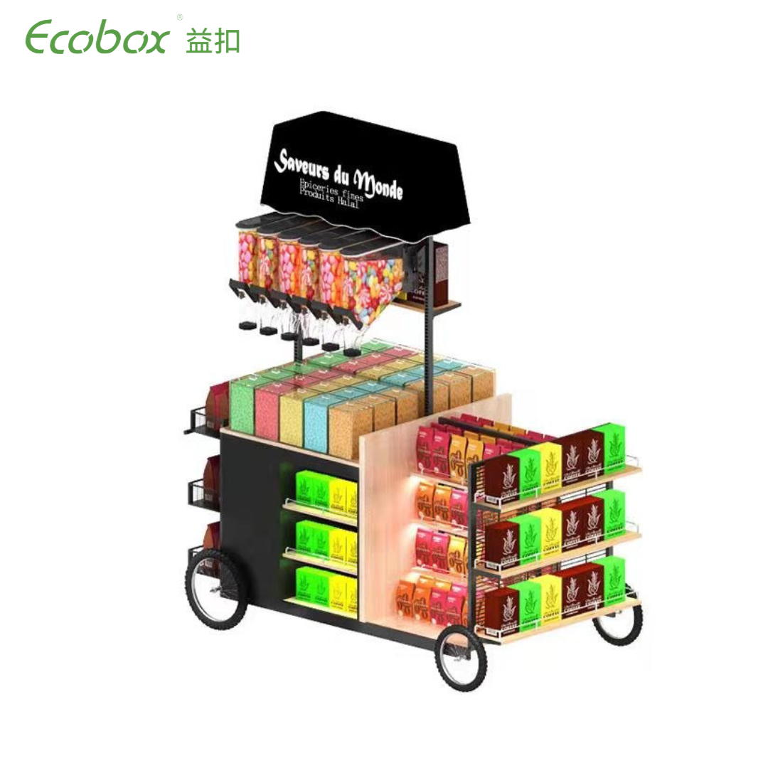 Carro de solución de exhibición de alimentos a granel para supermercado Ecobox TG-0301