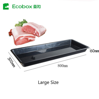 ECOBOX FZ-0401C Pantalla de carne a granel de plástico bandejas frescas para supermercado