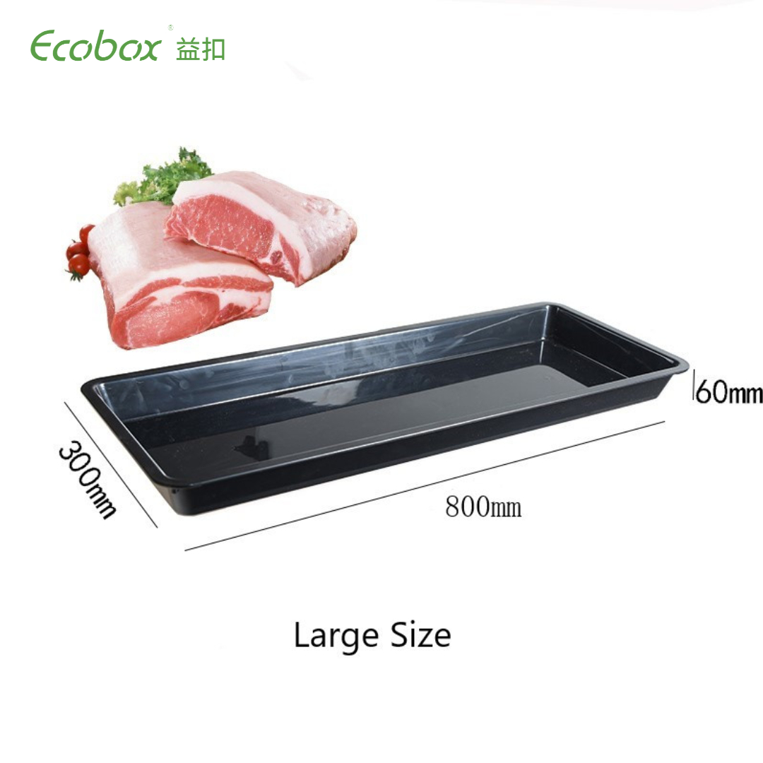 Ecobox FZ-0401C bandejas frescas de exhibición de carne a granel de plástico para supermercado