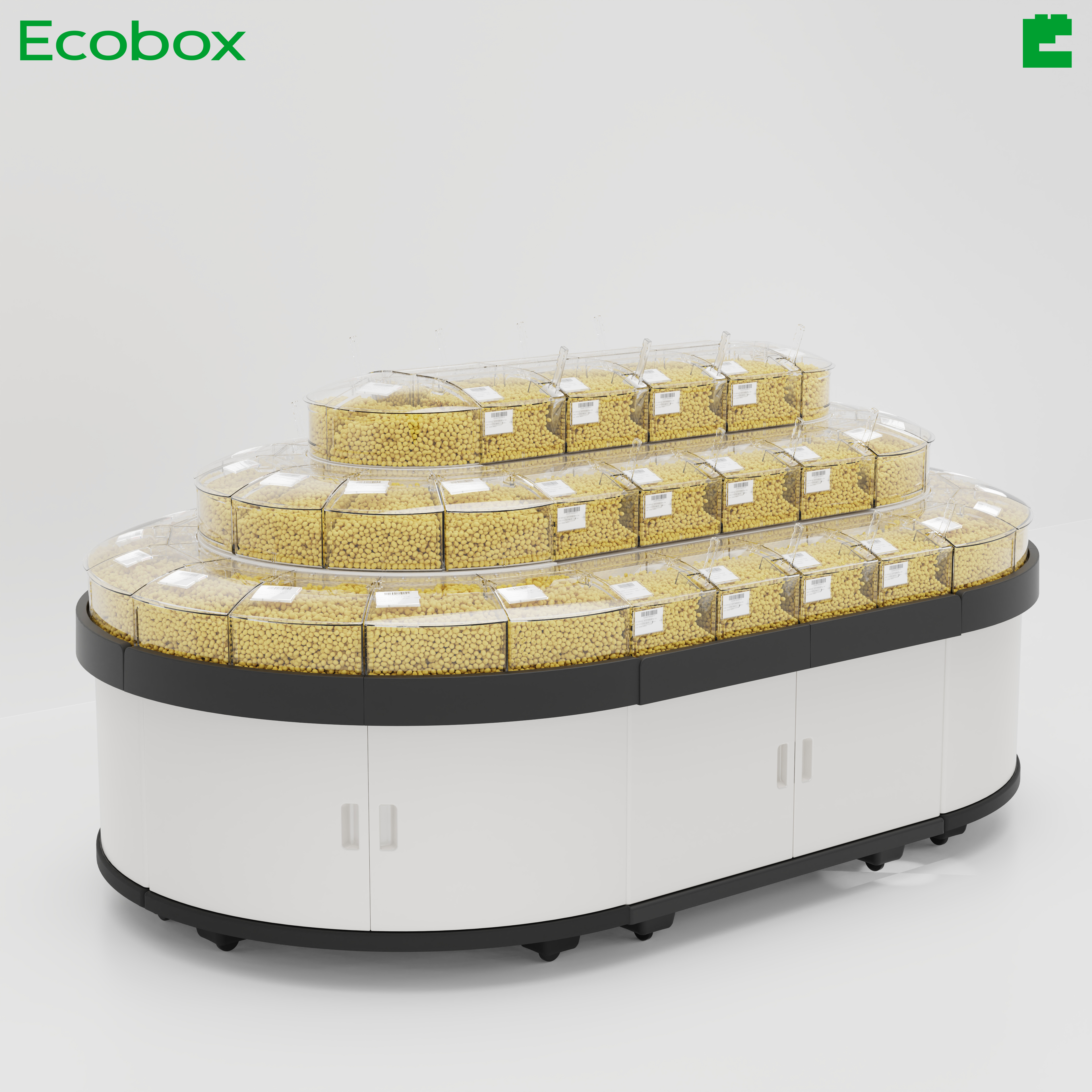 Novedad: Vitrina para alimentos a granel Ecobox: solución todo en uno para accesorios de venta al por menor