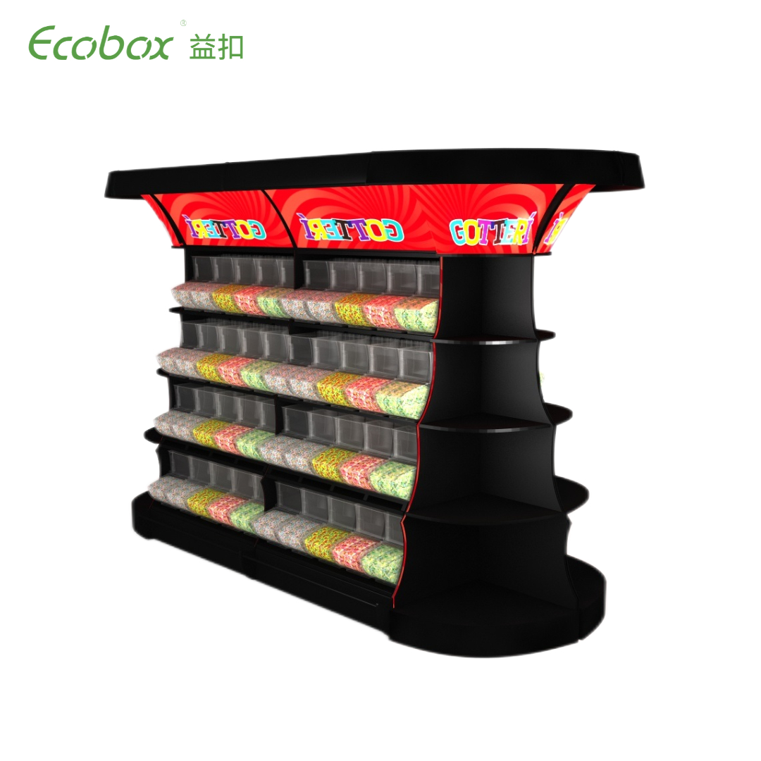 Estante de exhibición de dulces de esquina serie Ecobox TG-061 