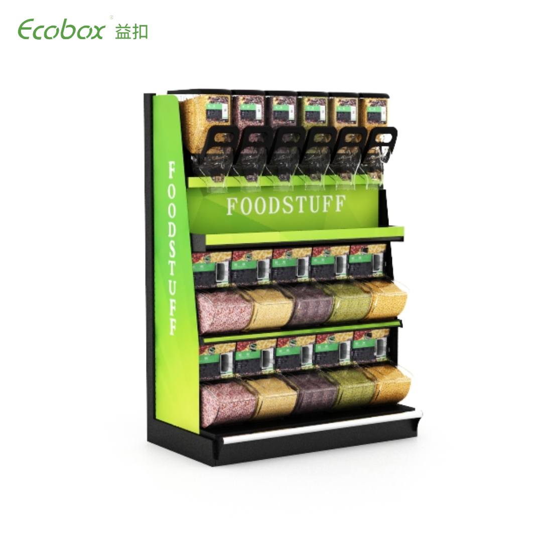 Ecobox EK-026-3 solución de exhibición en estante con soporte para granos cortos sin LED superior