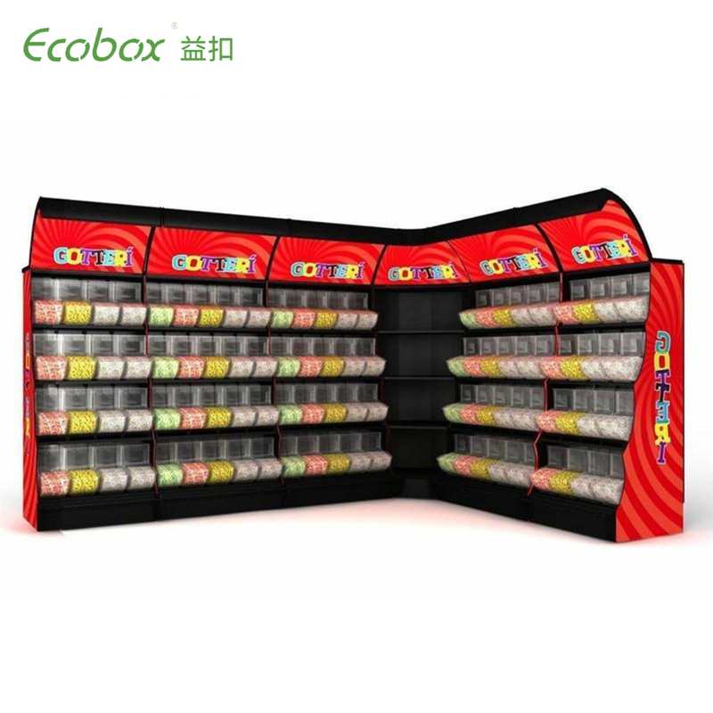 Estante de exhibición de dulces de esquina serie Ecobox TG-061 